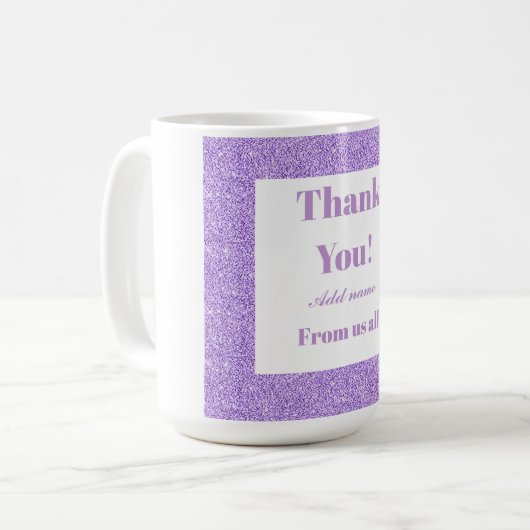 Gepersonaliseerd dank van ons allemaal mok (Voorkant links)