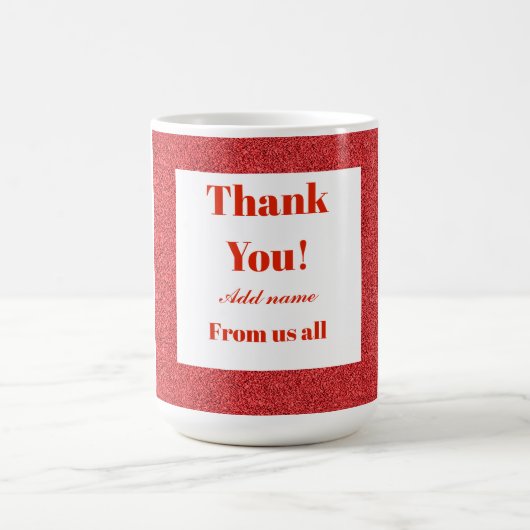 Gepersonaliseerd dank van ons allemaal mok (Center)