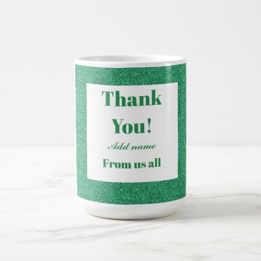 Gepersonaliseerd dank van ons allemaal mok (Center)