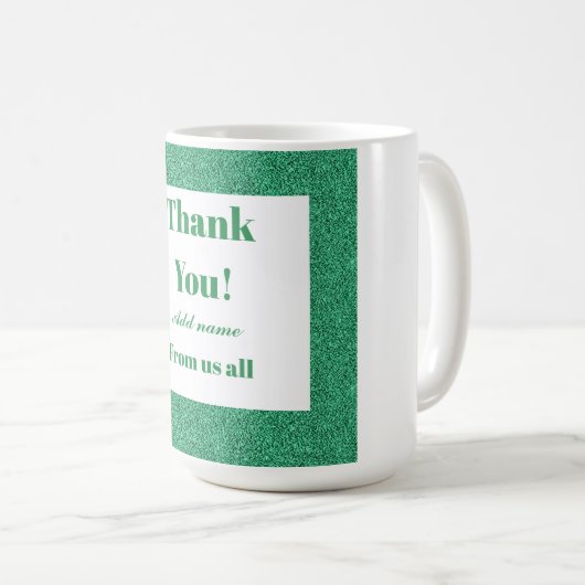 Gepersonaliseerd dank van ons allemaal mok (Voorkant rechts)