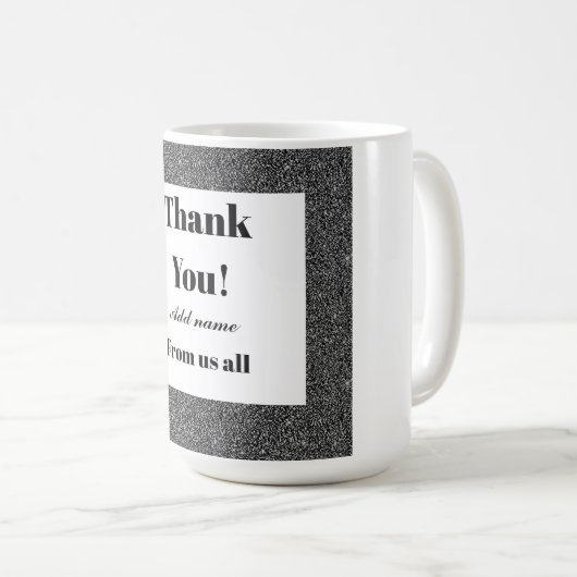 Gepersonaliseerd dank van ons allemaal mok (Voorkant rechts)