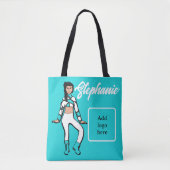 Gepersonaliseerd danseres Tas (Aqua White) (Voorkant)
