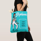 Gepersonaliseerd danseres Tas (Aqua White) (Dichtbij)
