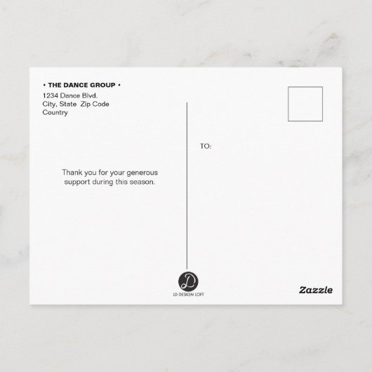 Gepersonaliseerd, danssponsor Bedankt Briefkaart (Achterkant)