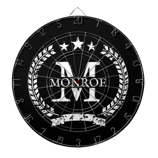 Gepersonaliseerd dartboard met crest monogram dartbord (Voorkant)