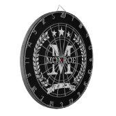 Gepersonaliseerd dartboard met crest monogram dartbord (Voorkant Links)