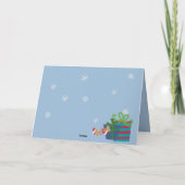 Gepersonaliseerd Daschund Cute Cartoon Kerstmis Kaart (Achterkant)