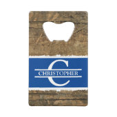 Gepersonaliseerd de benaming van initiaal rustic f creditkaart flessenopener (Achterkant)