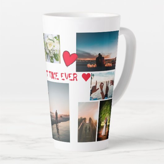 Gepersonaliseerd DE BESTE TIJD VAN de liefde OOIT  Latte Mok (Rechterhoek)