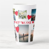 Gepersonaliseerd DE BESTE TIJD VAN de liefde OOIT  Latte Mok (Voorkant)