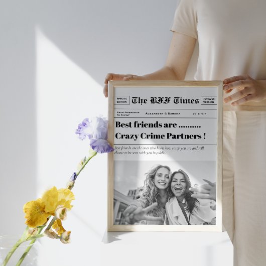 Gepersonaliseerd De Beste Vriend Times Kranten Uni Poster