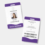 Gepersonaliseerd de Code van de Bar, Logo, Naam, i Badge (Voor- en achterkant)