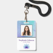 Gepersonaliseerd de Code van de Bar van de Foto Bl Badge (Voorzijde met lanyard)