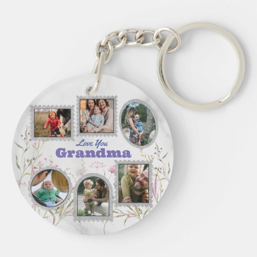 Gepersonaliseerd de Collage van de Foto en het Mem Sleutelhanger (Achterkant)