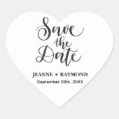 Gepersonaliseerd de datum bruiloft aankondiging hart sticker (Voorkant)