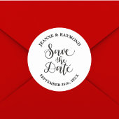 Gepersonaliseerd de datum bruiloft aankondiging ronde sticker