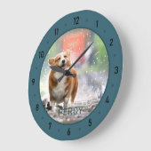 Gepersonaliseerd de Foto van Dog en Naam Grote Klok (Hoek)