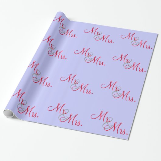 Gepersonaliseerd de heer en mevrouw cadeaupapier (Uitgerold)