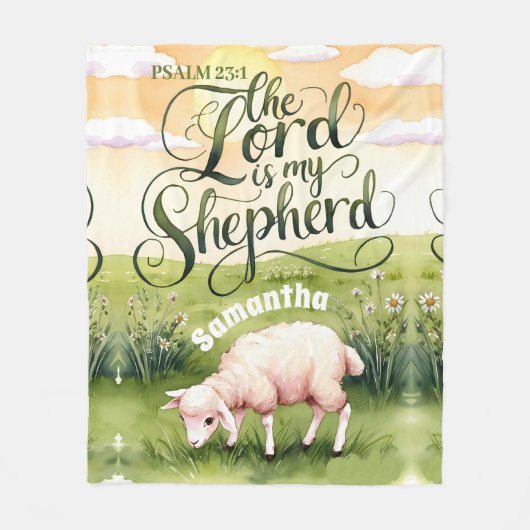 Gepersonaliseerd De Here is Mijn Herder Christelij Fleece Deken (Voorkant)