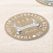 Gepersonaliseerd De jacht is over bruiloft gunst Ronde Kartonnen Onderzetter (Gebogen)