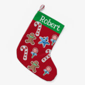 Gepersonaliseerd de kerststaart van het kind kleine kerstsok (Voorkant (Hangend))