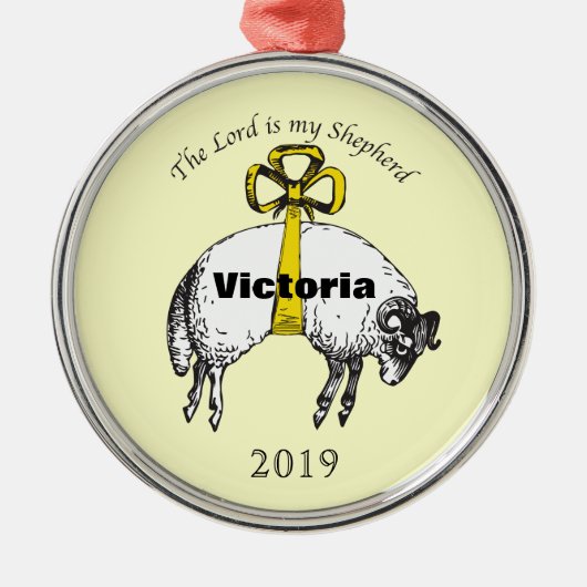 Gepersonaliseerd De LORD is mijn herder Psalm 23 Metalen Ornament (Voorkant)