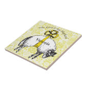 Gepersonaliseerd De LORD is mijn herder Psalm 23 Tegeltje (Zijkant)