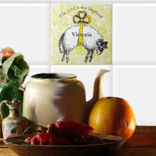 Gepersonaliseerd De LORD is mijn herder Psalm 23 Tegeltje