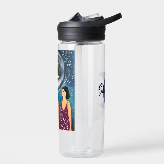 Gepersonaliseerd De Maan Zegen Vrouwen Kunstwerk Waterfles (Links)