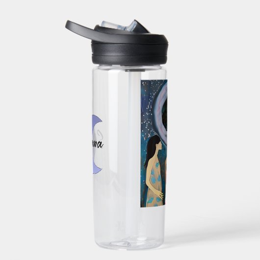 Gepersonaliseerd De Maan Zegen Vrouwen Kunstwerk Waterfles (Rechts)