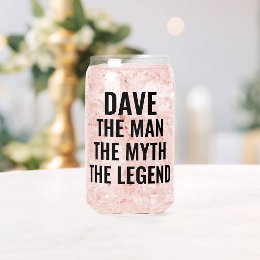 Gepersonaliseerd De Man De Mythe De Legende Blikvorm Glas (Insitu (Huwelijk))
