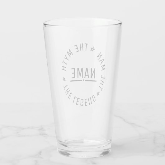 Gepersonaliseerd De Man De Mythe De Legende Glas (Achterkant)