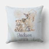 Gepersonaliseerd de naam Boho Beer Deer Gender Neu Kussen (Achterkant)