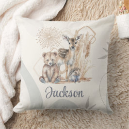 Gepersonaliseerd de naam Boho Beer Deer Gender Neu Kussen