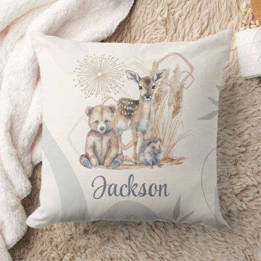 Gepersonaliseerd de naam Boho Beer Deer Gender Neu Kussen (Deken)