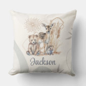Gepersonaliseerd de naam Boho Beer Deer Gender Neu Kussen (Voorkant)