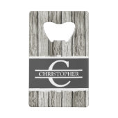 Gepersonaliseerd de naam van het initiaal rustic w creditkaart flessenopener (Achterkant)