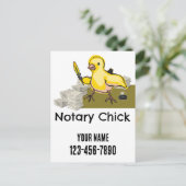 Gepersonaliseerd de notaris chick Yellow Feather Q Briefkaart (Staand voorkant)