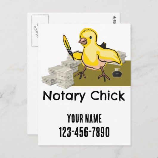 Gepersonaliseerd de notaris chick Yellow Feather Q Briefkaart (Voorkant / Achterkant)