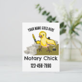 Gepersonaliseerd de notaris chick Yellow Feather Q Briefkaart (Staand voorkant)