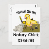 Gepersonaliseerd de notaris chick Yellow Feather Q Briefkaart (Voorkant / Achterkant)