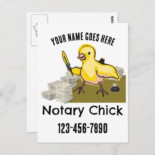 Gepersonaliseerd de notaris chick Yellow Feather Q Briefkaart (Voorkant / Achterkant)