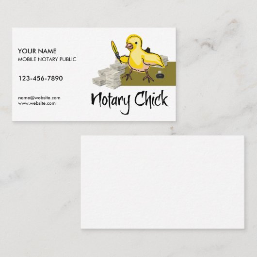 Gepersonaliseerd de notaris chick Yellow Feather Q Visitekaartje (Voorkant / Achterkant)