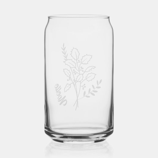 Gepersonaliseerd December Geboortemaand Bloem Holl Blikvorm Glas (Achterkant)