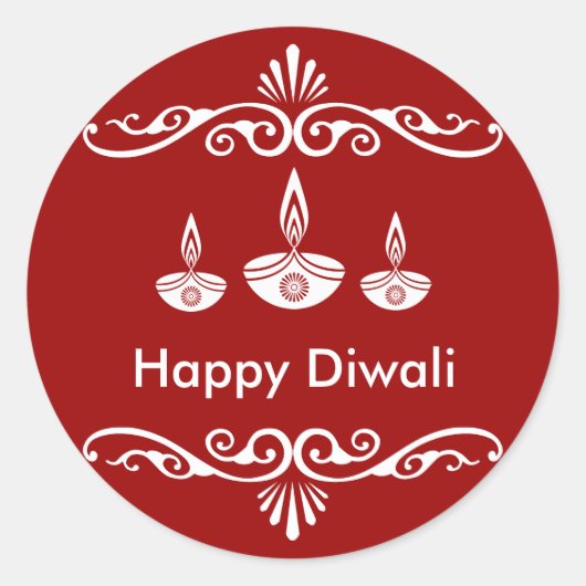 Gepersonaliseerd decoratief Diwali-ontwerp Ronde Sticker (Voorkant)