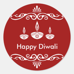 Gepersonaliseerd decoratief Diwali-ontwerp Ronde Sticker
