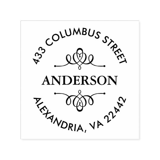 Gepersonaliseerd decoratief retouradres  zelfinktende stempel (Design)