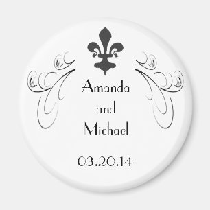 Gepersonaliseerd decoratieve Fleur de Lis bruiloft Magneet