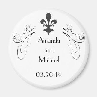 Gepersonaliseerd decoratieve Fleur de Lis bruiloft Magneet