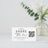Gepersonaliseerd Deel De Liefde Bruiloft QR Code Informatiekaartje (Staand voorkant)